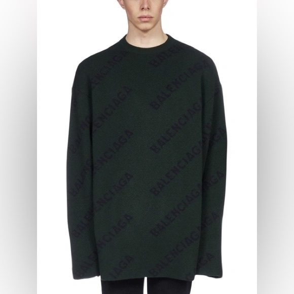 Balenciaga forest green wool sweater. Oversized fit. Lightly worn, size L - Picture 2 of 2
